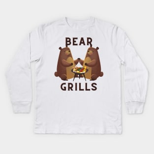 Animal Pun Bear Grills Kids Long Sleeve T-Shirt